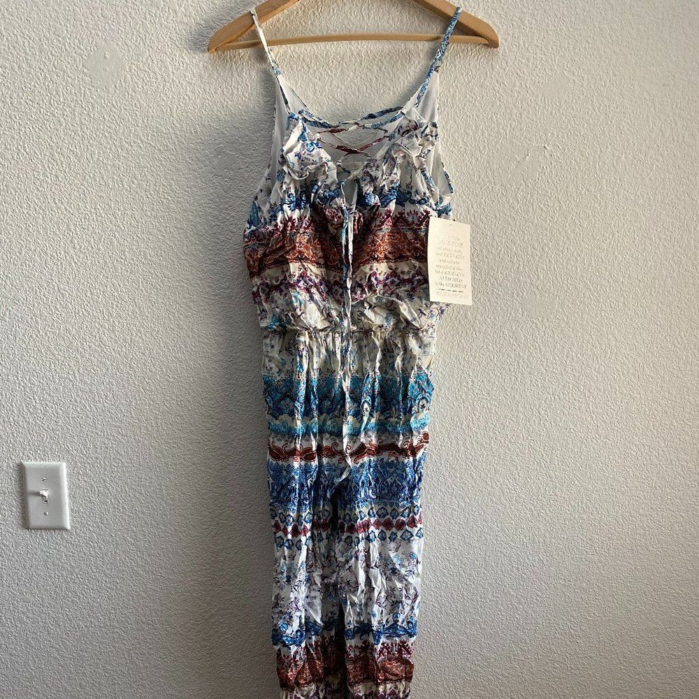 Boston Proper Intricate Paisley Jumper Romper Size 6 NWT Multi-Color